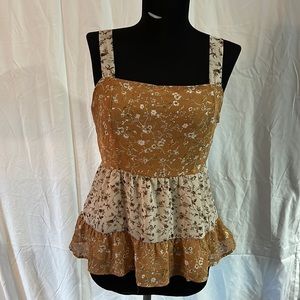 Paper Crane Sweet Tank three tiered ruffle size small